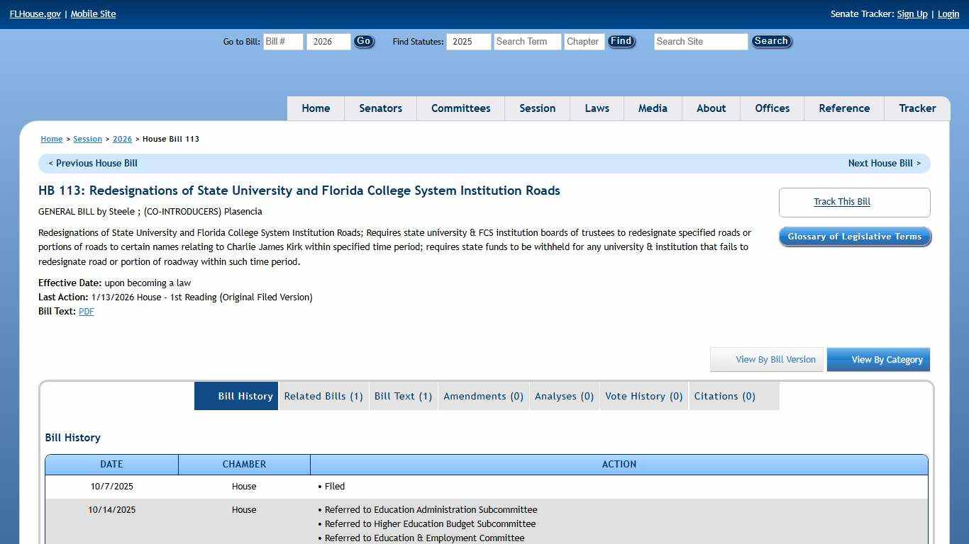 House Bill 113 (2026) - The Florida Senate
